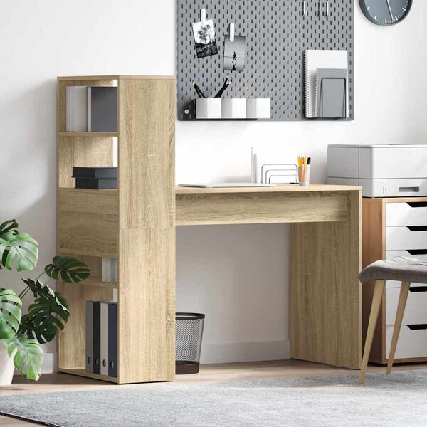 vidaXL Schreibtisch Sonoma-Eiche 113 x 54 x 120 cm Holzwerkstoff
