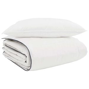 vidaXL Winterbettdecke mit Kissen 2 Stk. Wei&szlig; Daunenfeder
