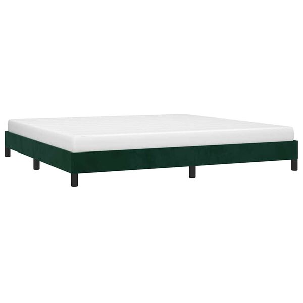 vidaXL Bettgestell ohne Matratze Dunkelgr&uuml;n 200x200 cm Samt