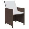 vidaXL 21-tlg. Garten-Essgruppe mit Kissen Poly Rattan Braun