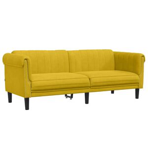 vidaXL Sofa 3-Sitzer Gelb Samt