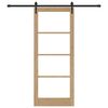 vidaXL Schiebet&uuml;r Nat&uuml;rlich und Schwarz 86 x 211 cm