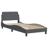 vidaXL Bett mit Matratze Dunkelgrau 90x200 cm Samt