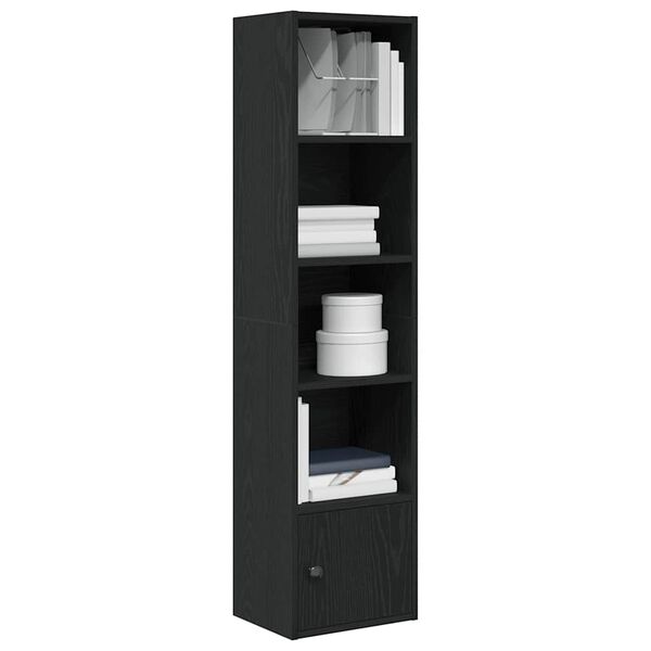vidaXL B&uuml;cherregal Schwarz Eichen-Optik 31x24x127 cm Holzwerkstoff