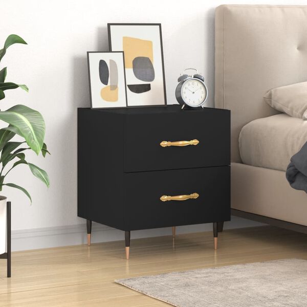 vidaXL Nachttisch Schwarz 40x35x47,5 cm Holzwerkstoff