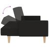 vidaXL Schlafsofa 2-Sitzer mit Fu&szlig;hocker Schwarz Stoff