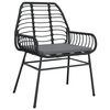 vidaXL Gartenst&uuml;hle 2 Stk. mit Kissen Schwarz Poly Rattan