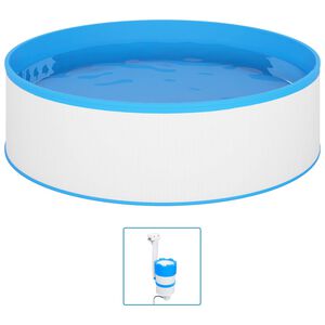 vidaXL Planschbecken mit Einh&auml;ngeskimmer und Pumpe 350x90 cm Wei&szlig;