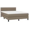 vidaXL Boxspringbett mit Matratze & LED Taupe 140x190 cm Stoff