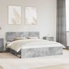 vidaXL Bettrahmen mit Kopfteil Beton 200 x 200 cm Massives Kiefernholz