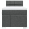 vidaXL Boxspringbett mit Matratze Dunkelgrau 80x200 cm Stoff
