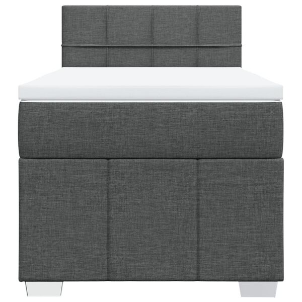 vidaXL Boxspringbett mit Matratze Dunkelgrau 80x200 cm Stoff