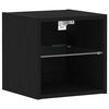 vidaXL LED Wand Nachttischschrank mit Schwarz Holzwerkstoff