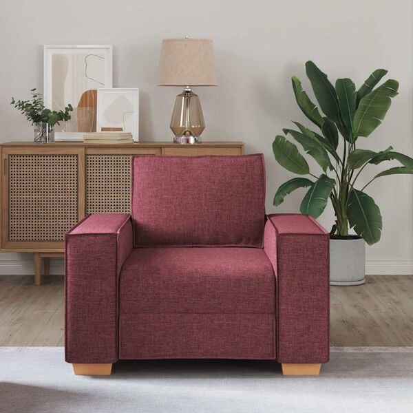 vidaXL Sofa Stuhl Weinrot 60 cm Stoff