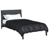 vidaXL Ganzjahresbettdecke Schwarz 220 x 155 cm Satin und Mikrofaser