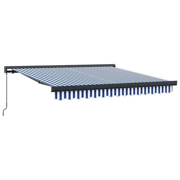 vidaXL Markise Einziehbar Blau und Wei&szlig; 3x2,5 m Stoff und Aluminium