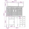 vidaXL Arbeitsschrankset mit Schubladen mit Speicher 8 pcs Rot