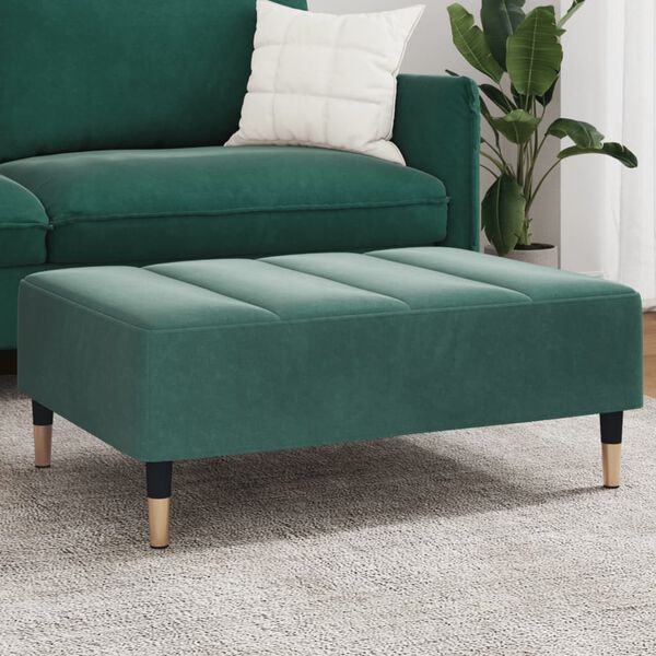 vidaXL Fu&szlig;hocker Dunkelgr&uuml;n 77x55x31 cm Samt
