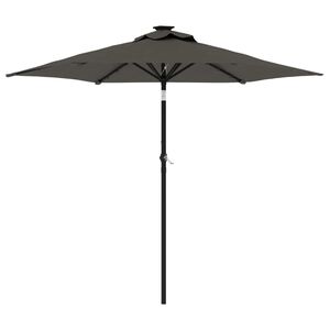 vidaXL Sonnenschirm mit LED und Stahlmast Anthrazit 225x225x212 cm