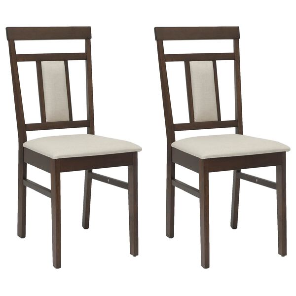 vidaXL Esszimmerstuhl 2 pcs Hellbraun und hell Massives Gummiholz