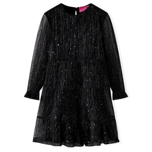 Kinderkleid mit Langen &Auml;rmeln Schwarz 92