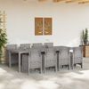 vidaXL Garten Essgruppe 9 pcs Wei&szlig; Polt Rattan