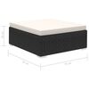 vidaXL 8-tlg. Garten-Lounge-Set mit Auflagen Poly Rattan Schwarz
