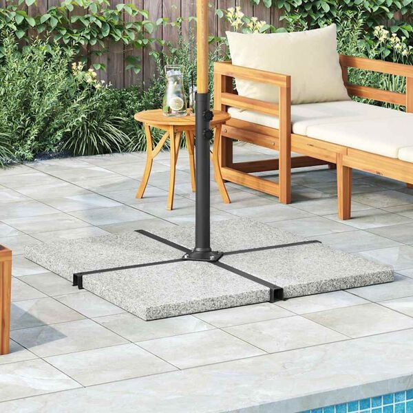 vidaXL Sonnenschirm-Gewichtsplatte Granit 25 kg Quadratisch Grau