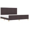 vidaXL Bettgestell mit Kopfteil Dunkelbraun 200 x 200 cm Stoff