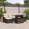 vidaXL Gartensofa-set mit Kissen mit Speicher 7 pcs Braun Poly-Rattan