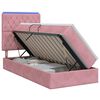 vidaXL LED-Speicherbett mit Matratze Rosa 100 x 200 cm Samt