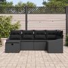 vidaXL Sofa Set mit Kissen mit Speicher 6 pcs Schwarz Poly-Rattan