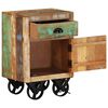 vidaXL Nachttisch mit Rädern 40x30x57 cm Altholz Massiv
