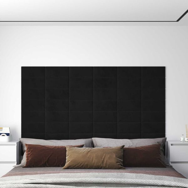vidaXL Wandkopfteilen 12 pcs Schwarz 30 x 15 cm Samt
