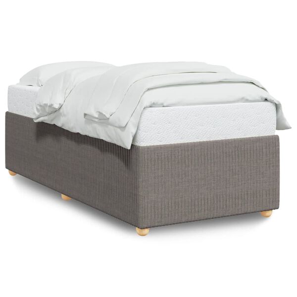 vidaXL Bettgestell ohne Matratze Taupe 90x200 cm Stoff