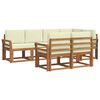 vidaXL Outdoor-Sofagarnitur mit Kissen 7 pcs Natur und Creme