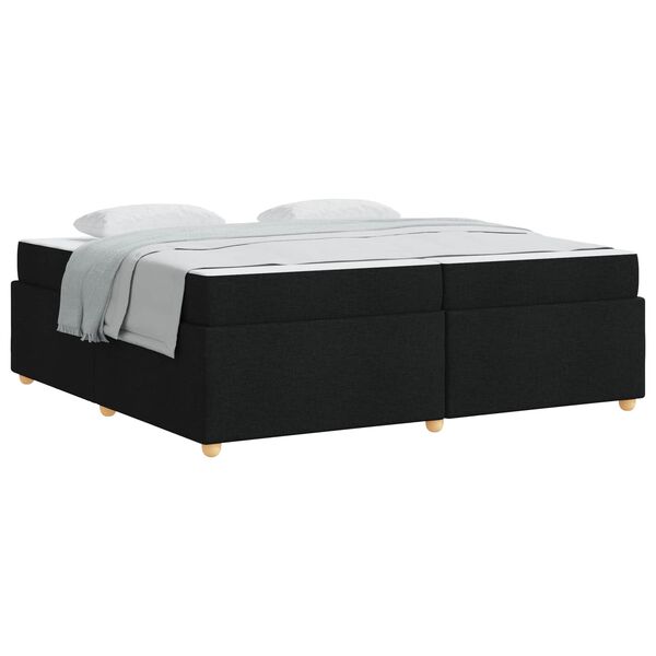 vidaXL Bettrahmen mit Matratze Schwarz 200 x 200 cm Stoff