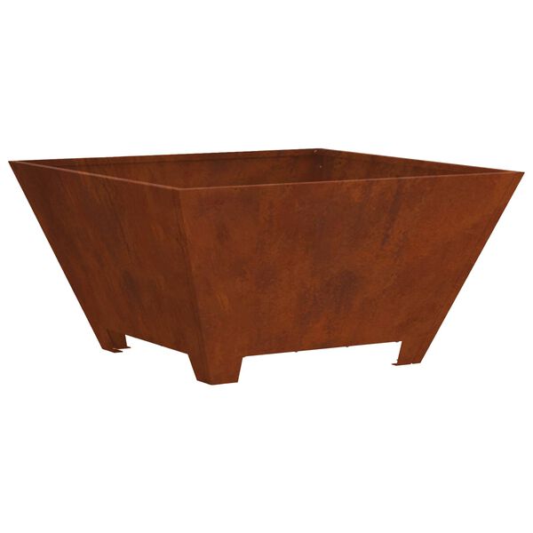 vidaXL Feuerstelle Braun 60 x 60 x 30 cm Wetterstahl