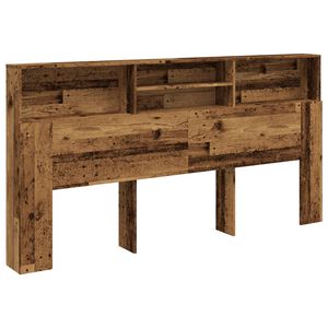vidaXL Bett-Kopfteil mit Ablagen Altholz-Optik 200x19x103,5 cm