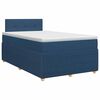 vidaXL Boxspringbett mit Matratze mit Kopfteil Blau 120 x 190 cm Stoff