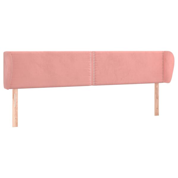 vidaXL Kopfteil mit Ohren Rosa 163x23x78/88 cm Samt