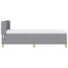 vidaXL Boxspringbett mit Matratze Hellgrau 190 x 90 cm Polyester
