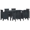 vidaXL Garten Essgruppe 7 pcs Anthrazit Polt Rattan