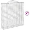 vidaXL Gabionen mit Hochbogen 7 Stk. 200x50x200/220cm Verzinktes Eisen
