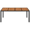 vidaXL Gartentisch mit Holzplatte Schwarz 190x90x75 cm Poly Rattan