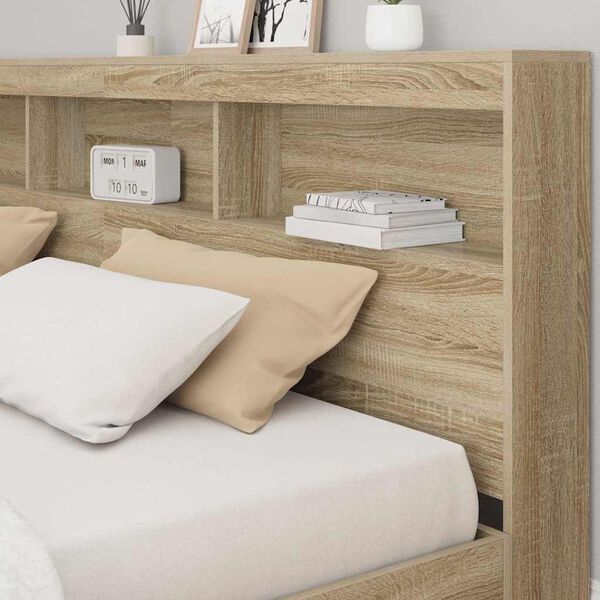 vidaXL B&uuml;cherregal-Bett Sonoma-Eiche 180 x 200 cm Holzwerkstoff