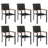 vidaXL 7-tlg. Garten-Essgruppe Schwarz Poly Rattan