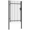 vidaXL Zauntor Einzelfl&uuml;gel mit Speerspitzen Stahl 1 x 1,5 m Schwarz