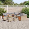 vidaXL Gartensofa-set mit Kissen 18 pcs Beige und Hellgrau Poly-Rattan