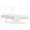 vidaXL Bettgestell mit Kopfteil Metall Wei&szlig; 100x200 cm
